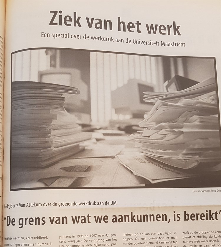 Werkdruk en kleppen op de gang